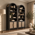 Load image into Gallery viewer, black bookcase in room 2 of them put together to make it look like one large one