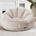 Load image into Gallery viewer, Plush almond-colored Beatrice sofa chair with soft faux fur upholstery and cozy high-density memory foam filling