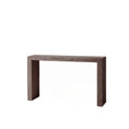 Load image into Gallery viewer, Minimalist Monterey brown wooden console table with clean lines and natural wood grain, 64 inches wide on white background