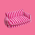 Load image into Gallery viewer, Pink Plush Striped Pet Bed