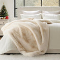 Load image into Gallery viewer, Luxury Soft Faux Chinchilla Fur Throw Blanket for Couch, Warm Thick Heavy Winter Throw Blanket 1220GSM for Bed, Fluffy Cozy Mink Blanket with Reversible Velvet, Arctic White, 60"X80"
