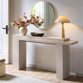 Load image into Gallery viewer, 63 Inch Modern Entryway Console Table, Solid Geometry Accent Sofa Table behind the Couch, Narrow Console Table for Entryway, Hallway, Living Room, Foyer, White Alder
