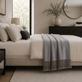 Load image into Gallery viewer, REVERSIBLE MULBERRY SILK THROW in bedroom laying across the bed and the bed is across from a dresser and wall mirror