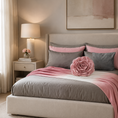 Load image into Gallery viewer, Rosalinda pillow cover in bedroom on top of a blanket