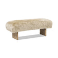 Load image into Gallery viewer, Leda 49" Sheepskin Fur Rectangular Accent Bench