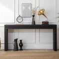 Load image into Gallery viewer, black console table in decorated room with a vase and clock on it