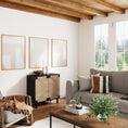 Load image into Gallery viewer, black credenza in living room across from sofa and under art work