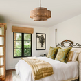 Load image into Gallery viewer, boho chandelier in bedroom above bed