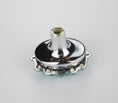 Load image into Gallery viewer, Polished nickel cabinet knob base with turquoise crystal accents on a plain white background