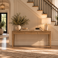 Load image into Gallery viewer, console table under staircase with decor on it