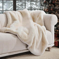 Load image into Gallery viewer, Luxury Soft Faux Chinchilla Fur Throw Blanket for Couch, Warm Thick Heavy Winter Throw Blanket 1220GSM for Bed, Fluffy Cozy Mink Blanket with Reversible Velvet, Arctic White, 60"X80"