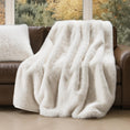 Load image into Gallery viewer, Luxury Faux Fur Throw Blanket, Soft Fluffy Faux Mink Blankets for Bed, Couch, Sofa, Thick Cozy Plush Warm Fur Throws with Reversible Velvet, Ivory Mink, 60"X80"