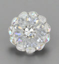 Load image into Gallery viewer, Clear crystal beaded glass knob with sparkling flower design and silver accents on a gray background
