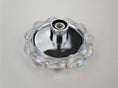 Load image into Gallery viewer, Close-up of round crystal beaded glass knob with metal screw base on plain light gray background