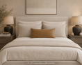 Load image into Gallery viewer, faux leather pillow in a room on top of a bed between 2 nightstands