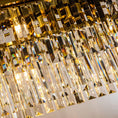 Load image into Gallery viewer, linear crystal chandelier close-up of crystal pendants