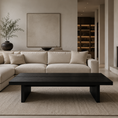 Load image into Gallery viewer, luka coffee table in a living room with sofa, vase, artwork on walls and fireplace