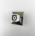 Load image into Gallery viewer, Shiny square crystal knob with faceted edges and a central hole for mounting on cabinets or drawers
