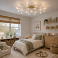 Load image into Gallery viewer, STARRY NIGHT CHANDELIER in children's bedroom which has a bed, shelving, and a dresser