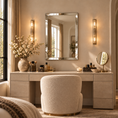 Load image into Gallery viewer, Beveled wall mirror above a vanity with wall sconces