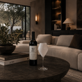 Load image into Gallery viewer, wine glasses that are white next to bottle of wine on a coffee table