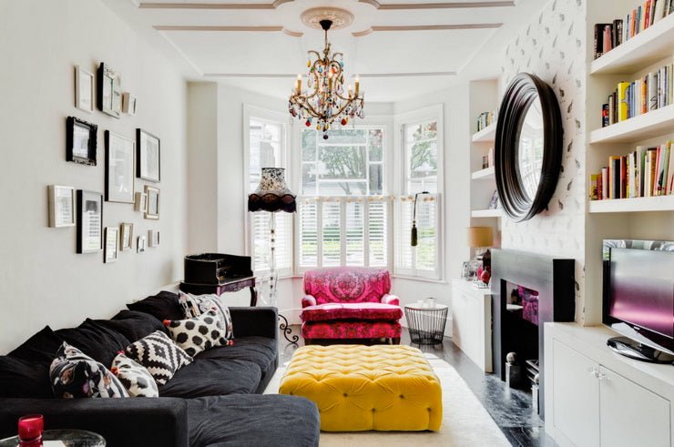 interior design trends, couch, chandelier in a room