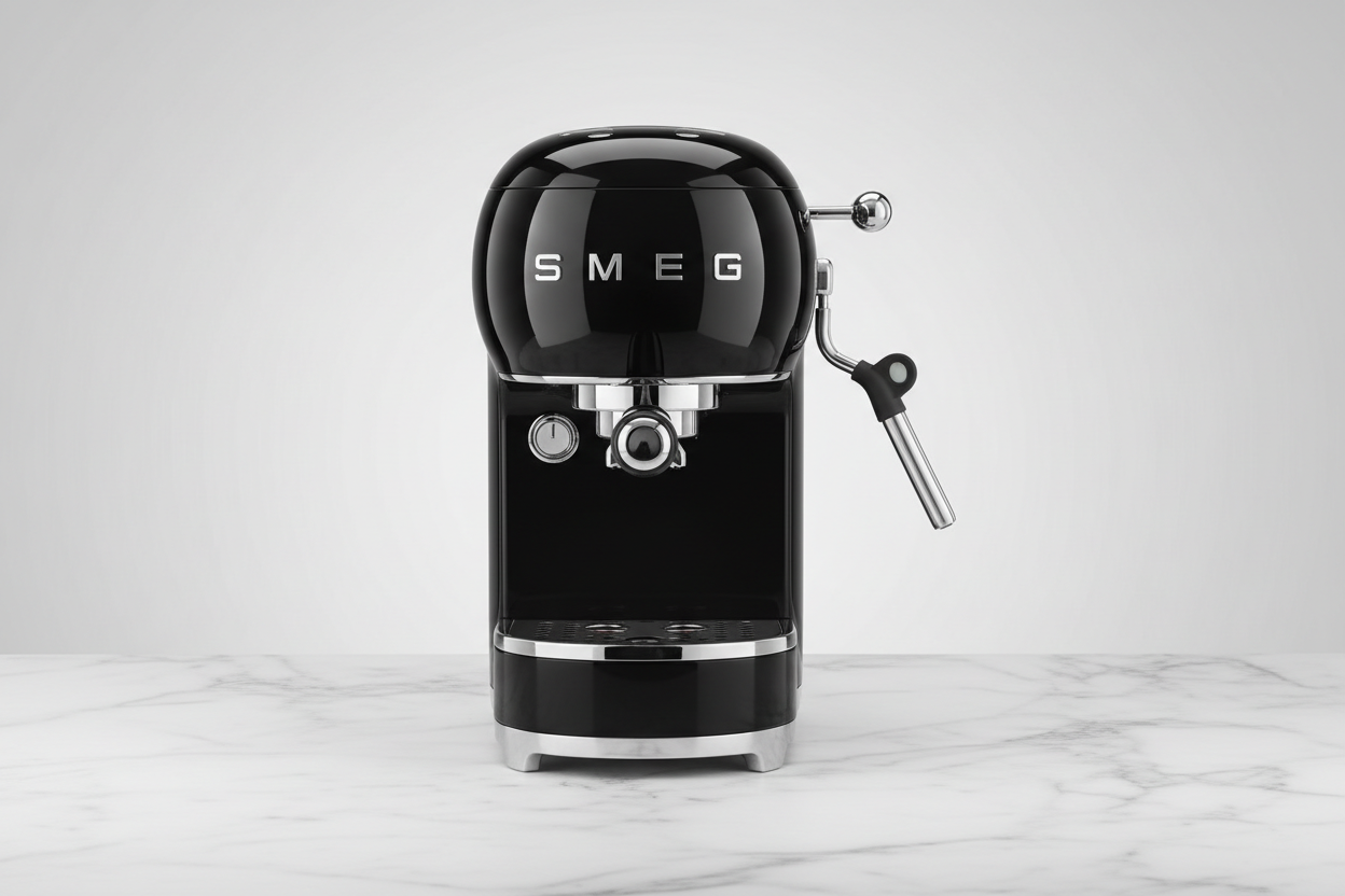 black cappuccino machine