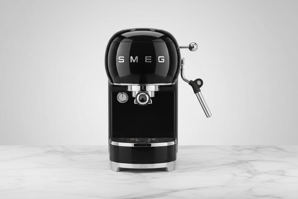 black cappuccino machine