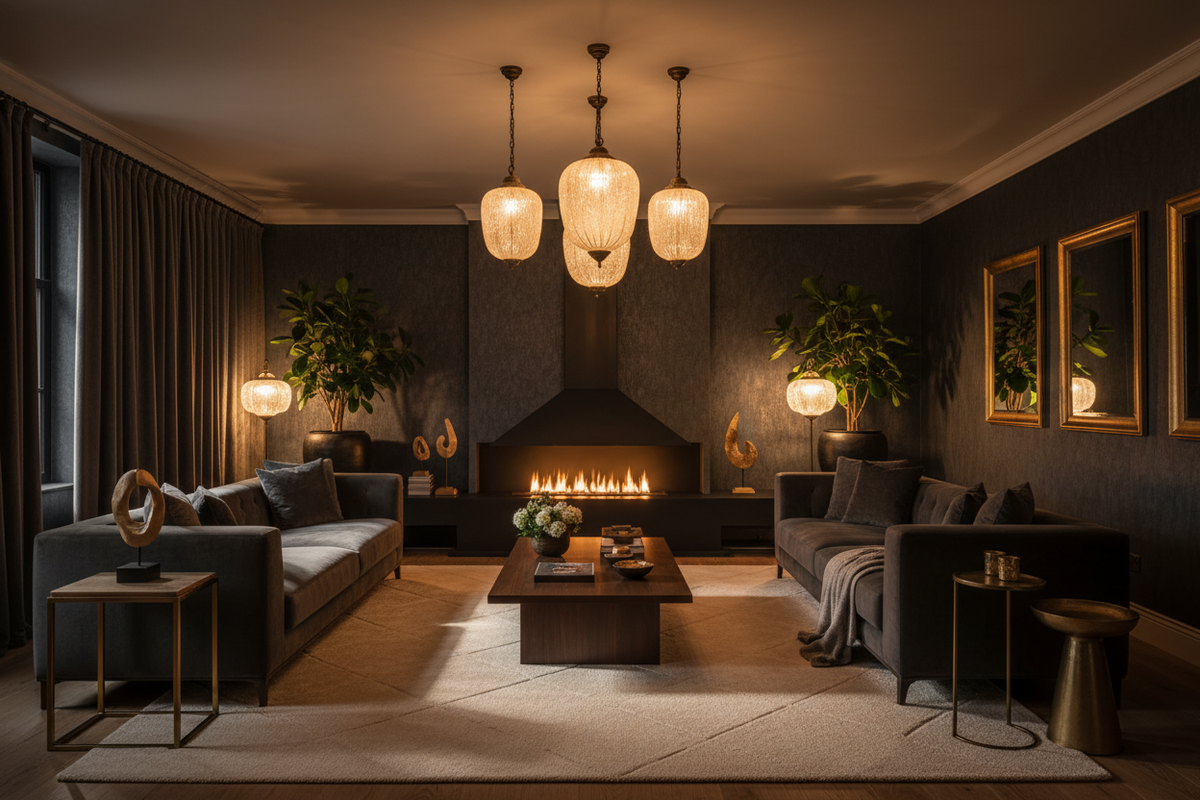 LIVING ROOM WITH LOW LIGHTING