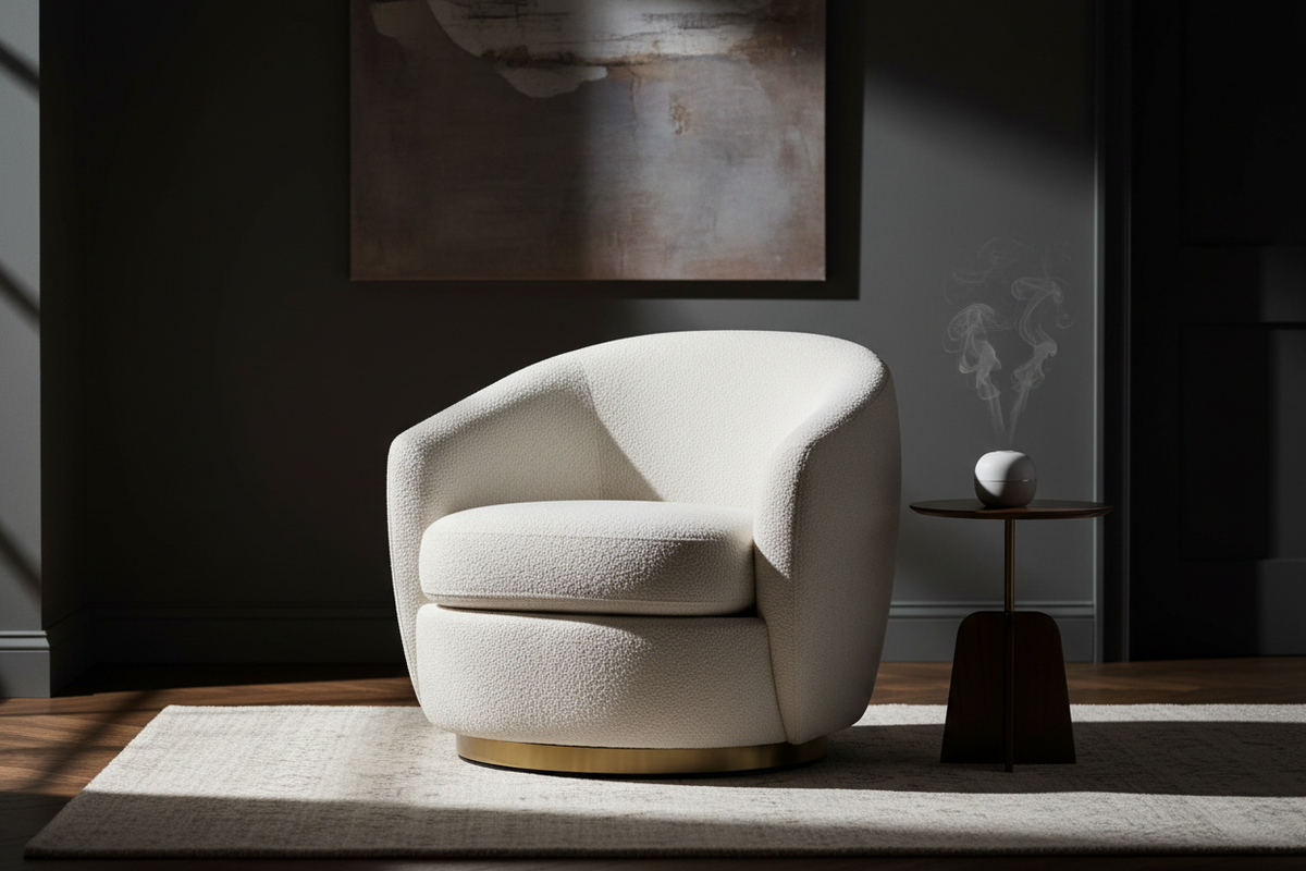 swivel chair boucle