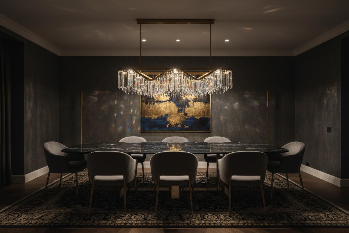 DINING ROOM WITH CHANDELIER