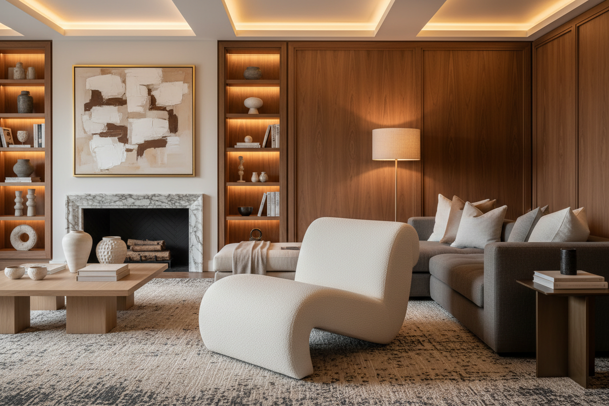 LIVING SPACE WITH LOUNGE CHAIR