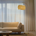 Load image into Gallery viewer, Rattan Arched Floor Lamp
