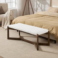 Load image into Gallery viewer, Mid Century Modern Linen Bench
