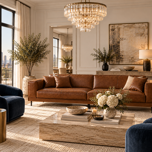 KENSIGNTON LEATHER 2 PIECE SOFA