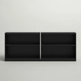 Load image into Gallery viewer, 2 Shelf Black Bookcase in a white space besides each other
