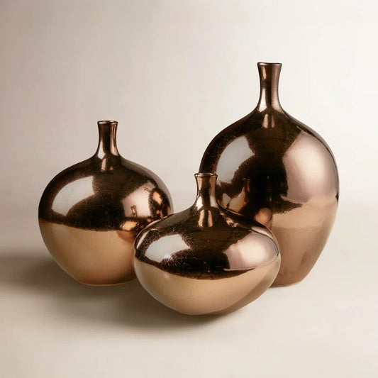 Ansen Mirrored Decorative Vases 3-Piece