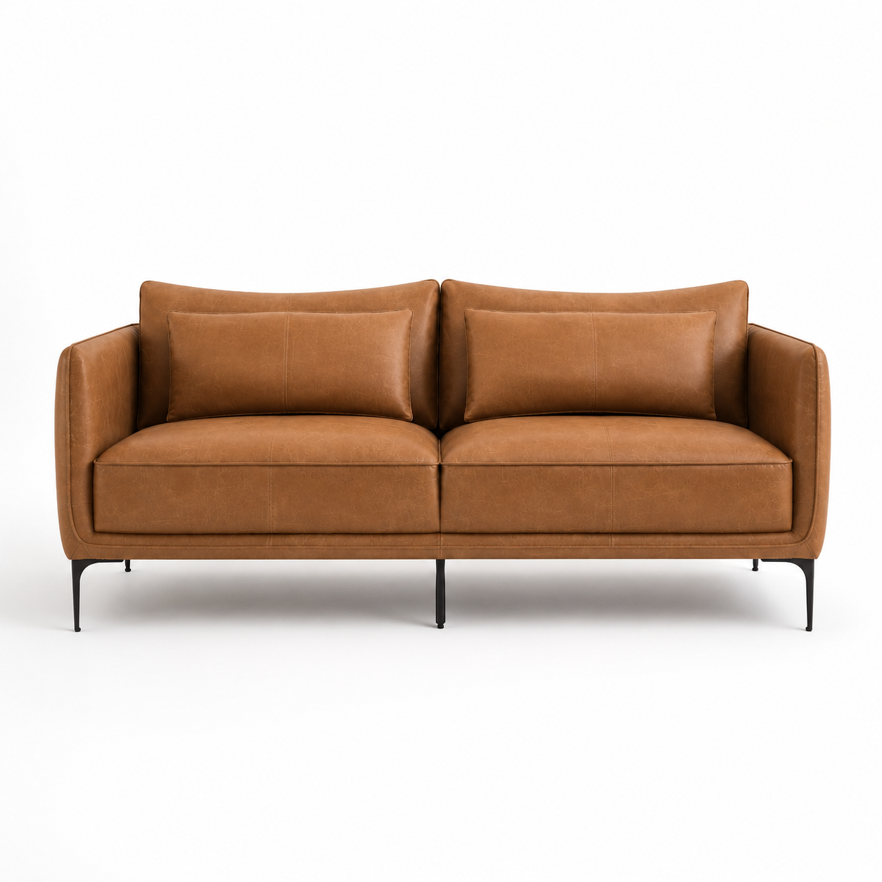2 piece sofa front view with white background