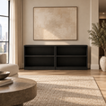 Load image into Gallery viewer, 2 shelf black bookcase under artwork
