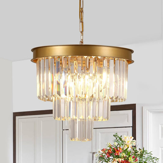 Gold Crystal Chandeliers 16”
