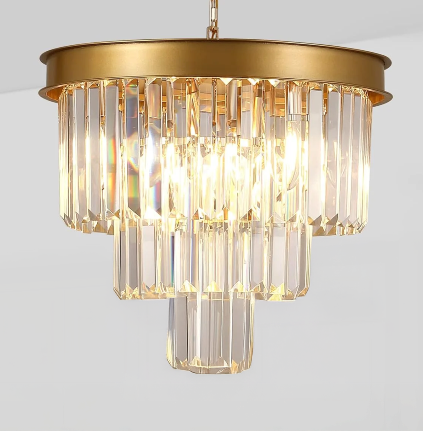 Gold Crystal Chandeliers 16”
