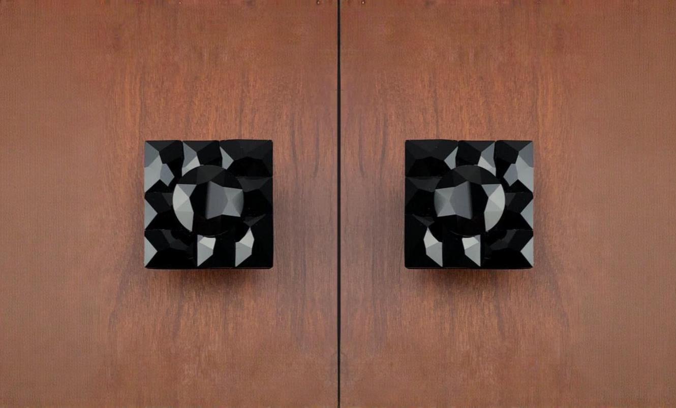 Jet Black Crystal Cabinet Knob