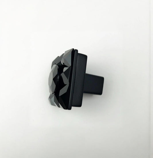 Jet Black Crystal Cabinet Knob