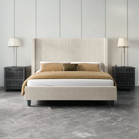 Wauseon Corduroy Upholstered Bed Queen