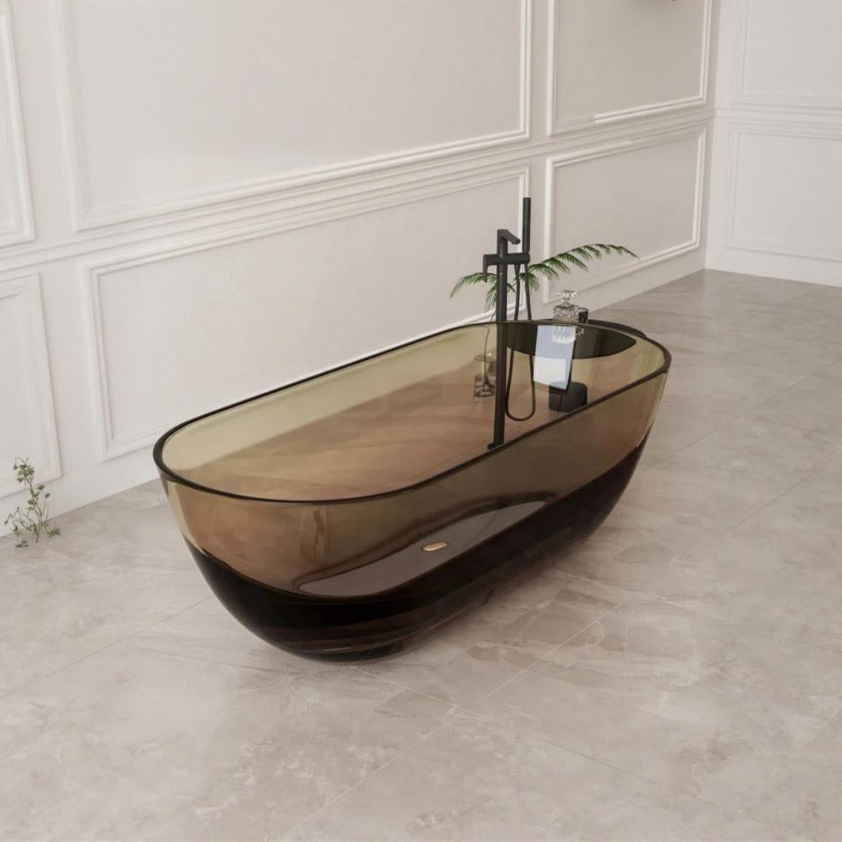 Stone Resin Soaking Bathtub Transparent