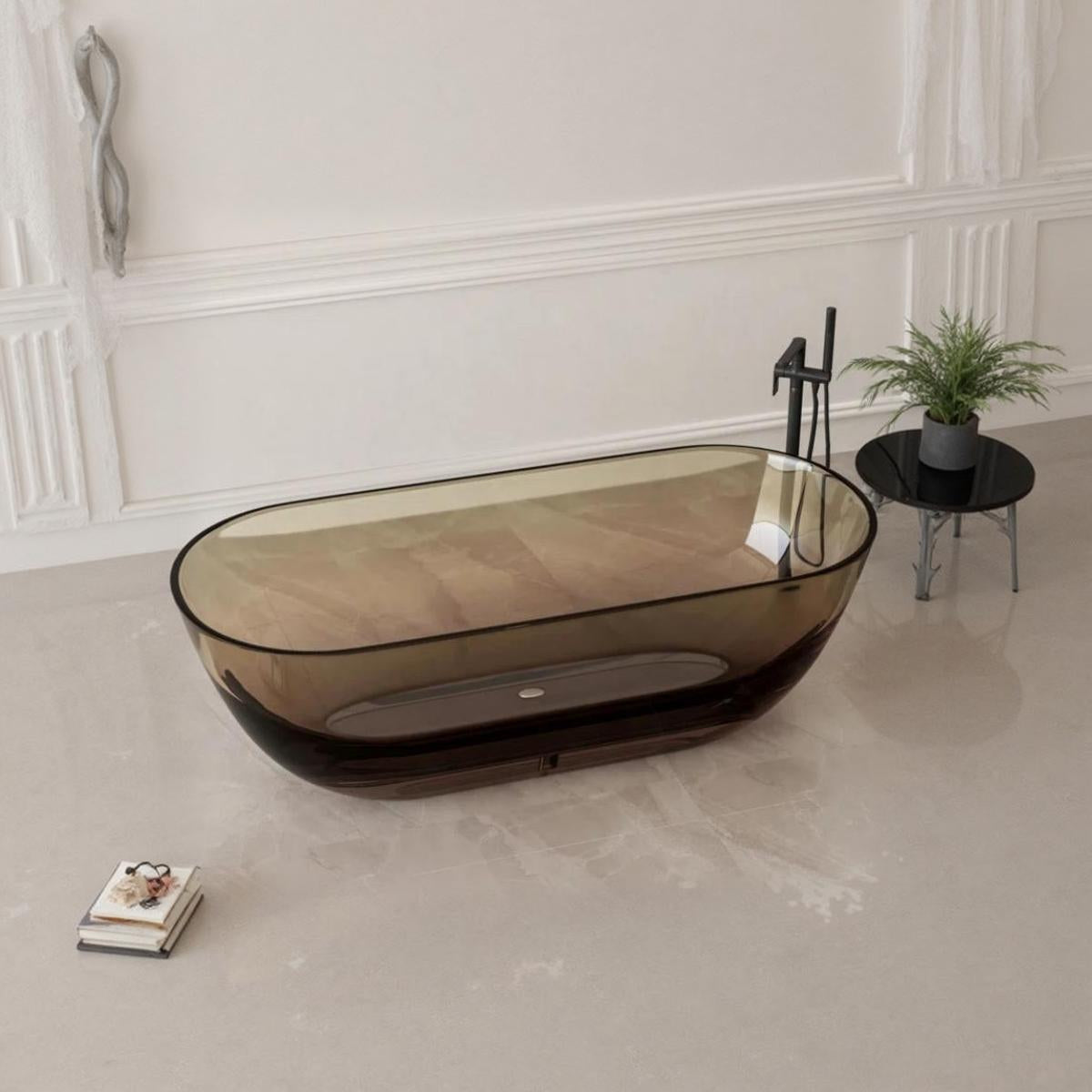 Stone Resin Soaking Bathtub Transparent