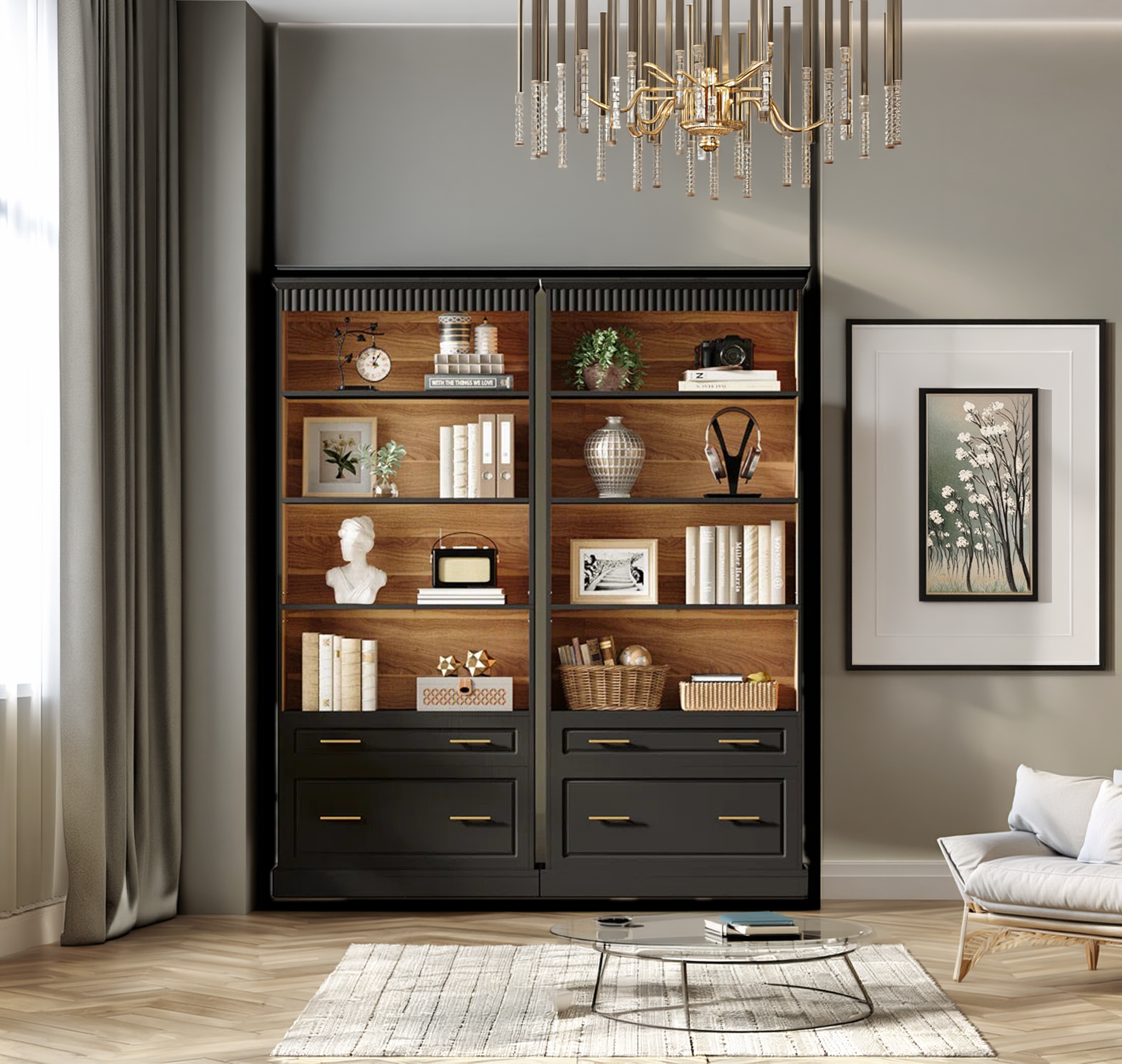 Hoffman Wood Bookcase, Set of 2