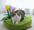 Load image into Gallery viewer, Plush Grass Cat Mat with Flower Toys: Cozy Pet Bed
