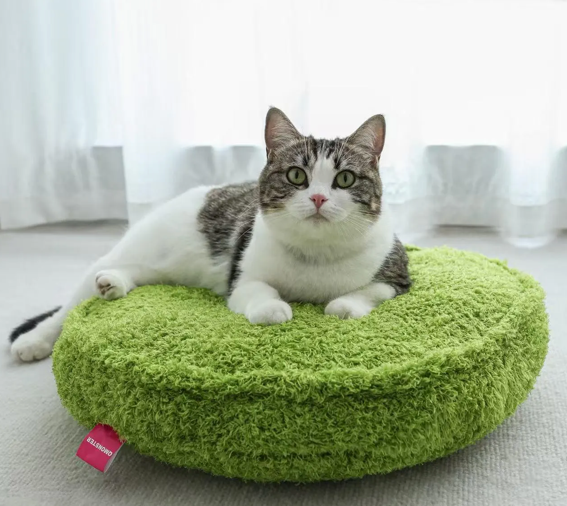 Plush Grass Cat Mat with Flower Toys: Cozy Pet Bed
