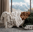 Load image into Gallery viewer, Faux Fur Bubble Throw Ivory
